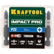Биты Impact Pro PZ2 50 мм 10 шт. KRAFTOOL