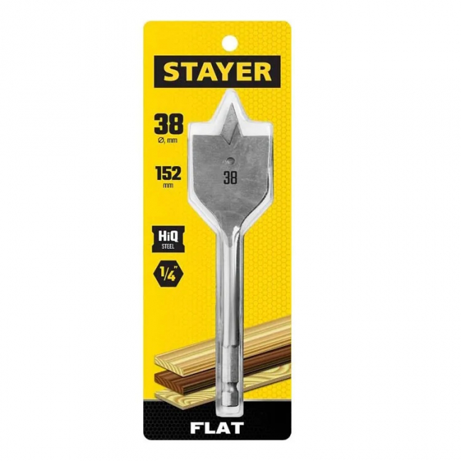 Сверло по дереву Stayer Flat перовое 38x152 мм