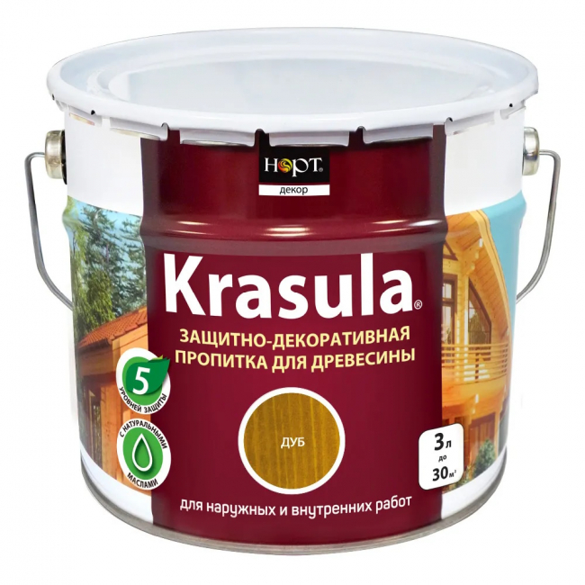 Защитное покрытие KRASULA  дуб 2,9кг/3,3 л