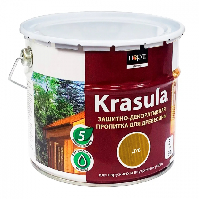 Защитное покрытие KRASULA  дуб 2,9кг/3,3 л