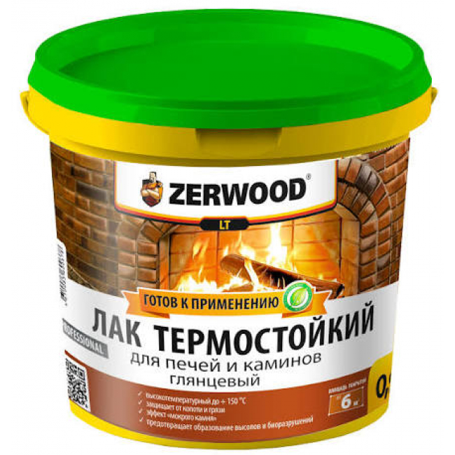 Лак термостойкий ZERWOOD для печей и каминов 0,9кг